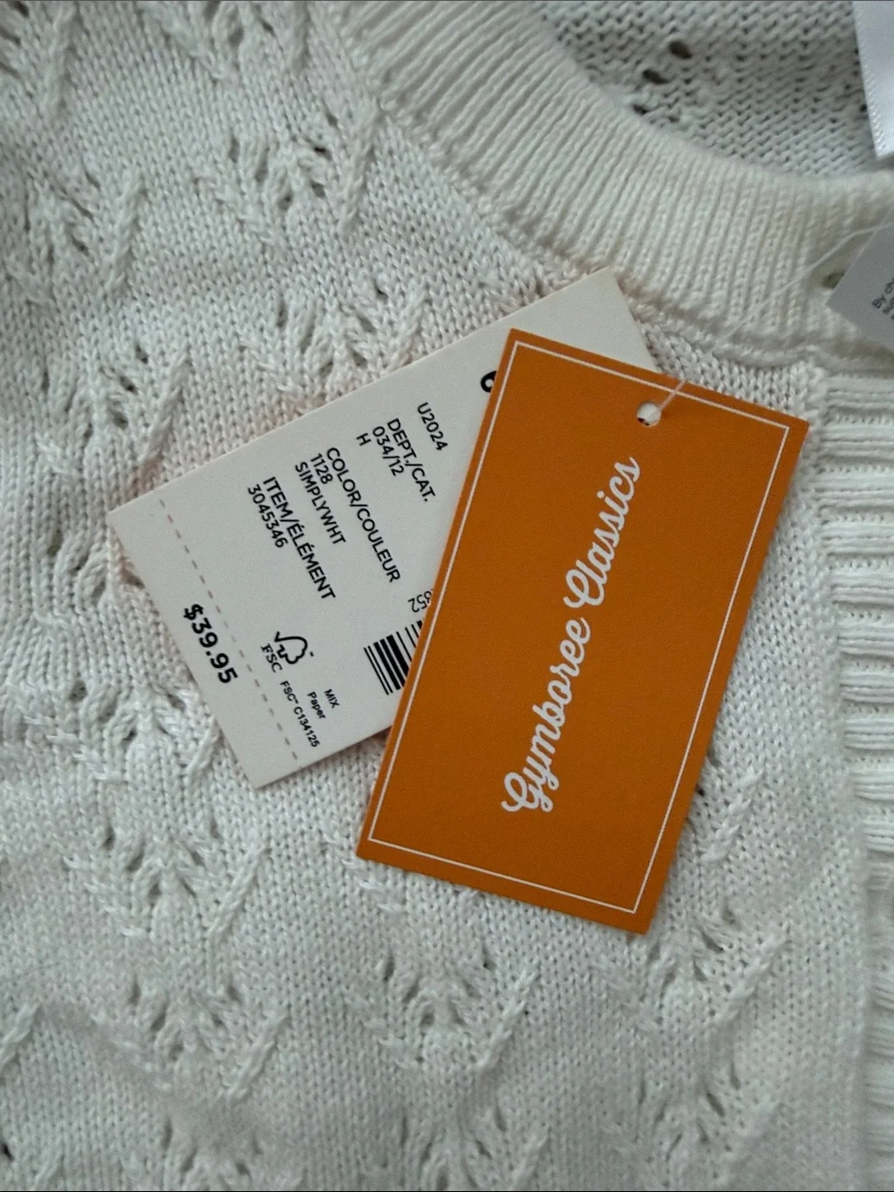 NWT Gymboree Girls Off White Ruffle-Trim Knit Cardigan Sweater size 6